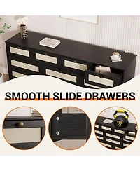 gaomon 12 Drawer Wood Dresser for Bedroom, 61" Wide Storage Cabinet Tv Stand 65" Tv, Chest Living Room