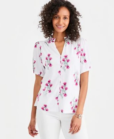 Style Co Womens Printed Split Neck Knit Top Macys Exclusive