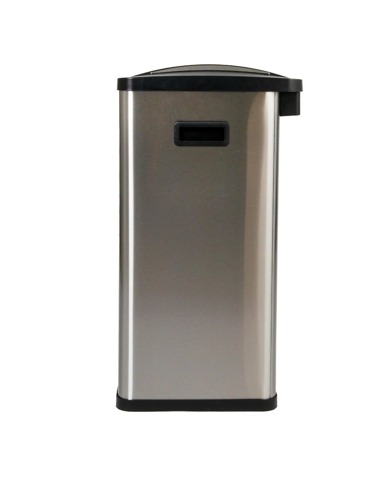Household Essentials Dual Compartment Trash Can, Touchless with 30 Liter/8 Gallon Bins, Stainless Steel