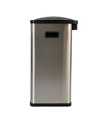 Household Essentials Dual Compartment Trash Can, Touchless with 30 Liter/8 Gallon Bins, Stainless Steel