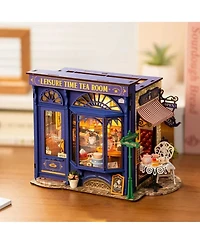 Robotime Dollhouses, Diy Miniature Dollhouse with Leisure Time Tea Theme, Gift for Adult Kids, 9.45"6.1"7.09
