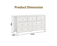 gaomon 7 Drawer Tall Dresser for Bedroom, Modern Freestanding Wood Storage Chest of Drawers