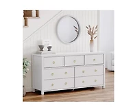 gaomon 7 Drawer Tall Dresser for Bedroom, Modern Freestanding Wood Storage Chest of Drawers