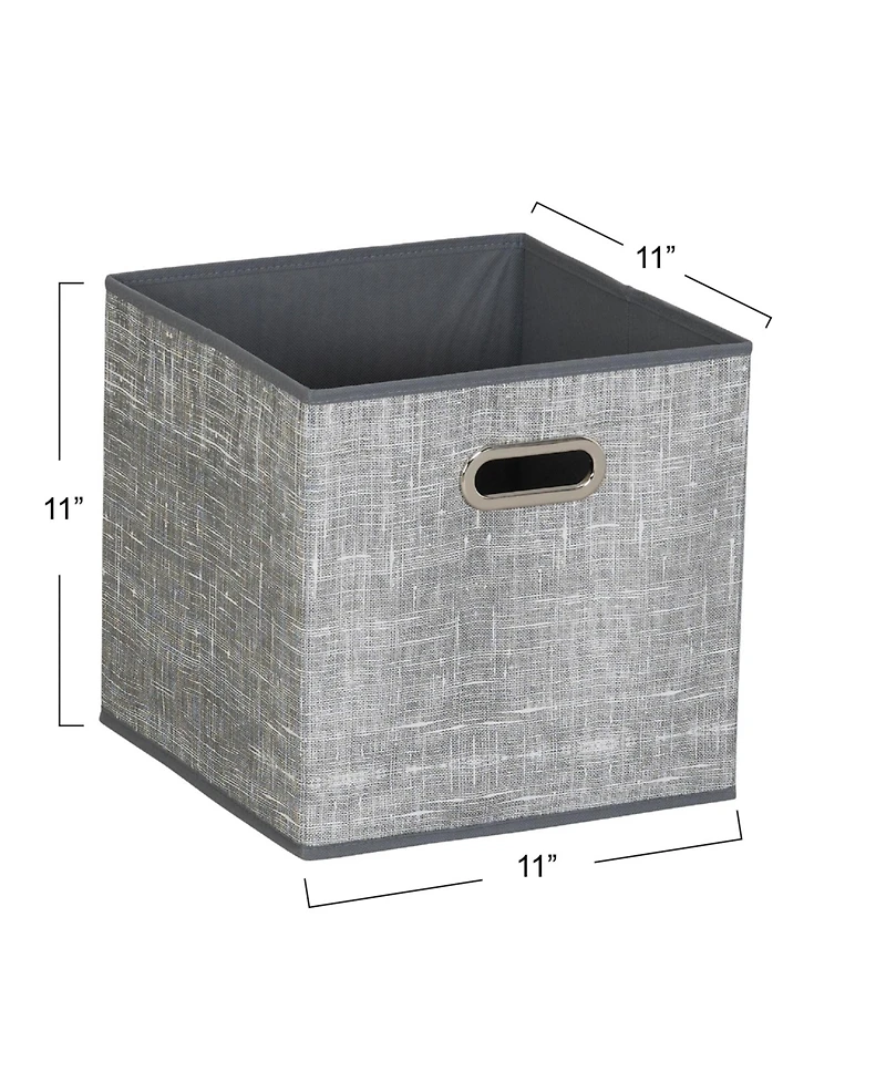 Household Essentials Fabric Storage Bins 6 Piece Set, Gray