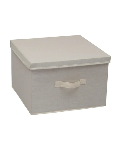 Household Essentials Square Storage Box With Lid, 15"x15"x10"