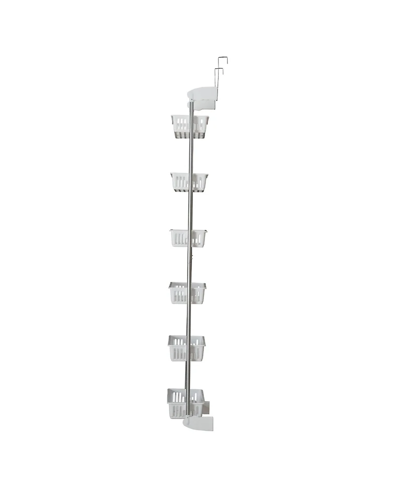 Household Essentials Over the Door Storage Rack, 6 Basket Door Organizer