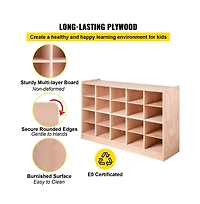 Sugift 20-Compartment Mobile Cubby Storage Cabinet with Casters, 48 x 12 x 30 in