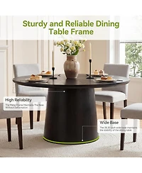 Tribesigns 47.24 Inches Round Dining Table, Modern Wooden Kitchen Table with Heavy-Duty Table Legs, Space Saving Circle Dinner Furniture