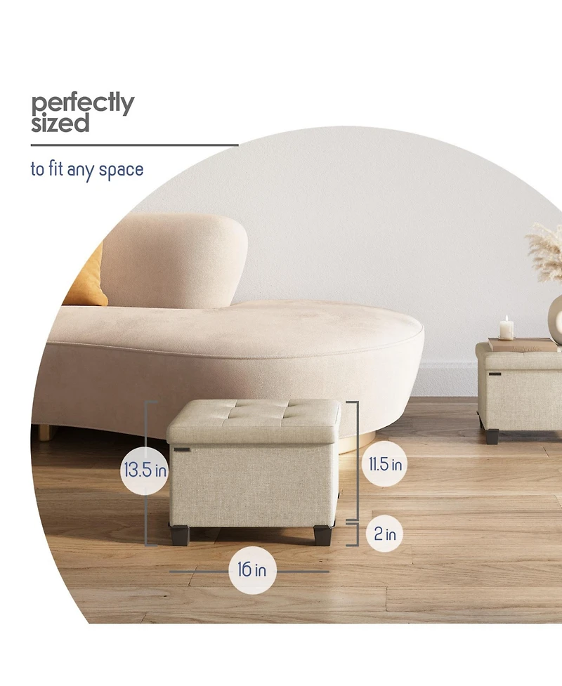 Nestl Inch Ottoman Storage Bench with Bins