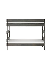 Max and Lily Twin over Bunk Bed, Farmhouse Solid Wood Beds for Kids, Driftwood
