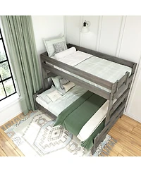 Max and Lily Bunk Bed Twin over Full Size, Modern Farmhouse Solid Wood Beds for Kids