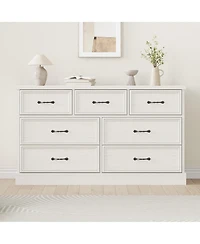 gaomon 7 Drawer Wooden Dresser, 55" Wide Chest with Large Storage for Bedroom or Living Room