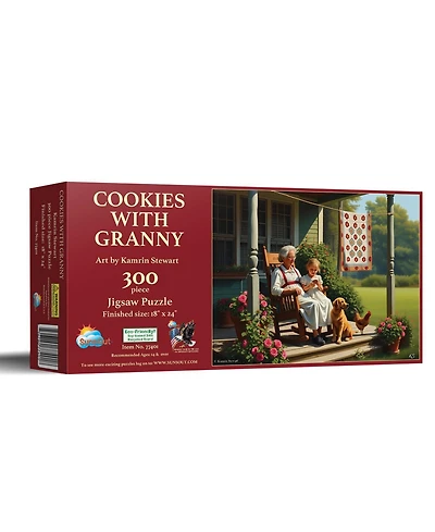 SunsOut Cookies with Granny 300 piece Jigsaw Puzzle for Adults Mothers Day