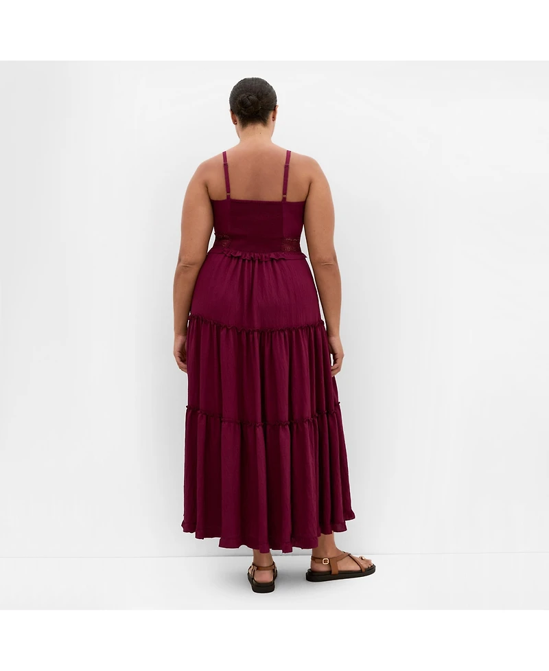 City Chic Women's Ayla Crochet Tier Maxi Dress