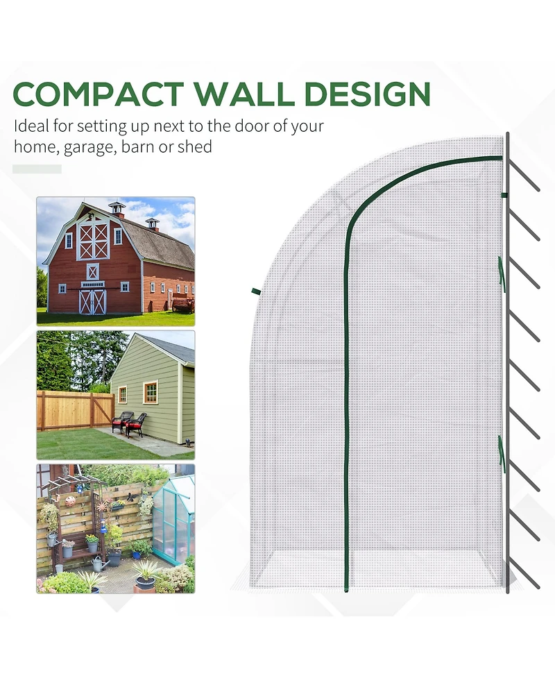 Outsunny 5' x 4' x 7' Outdoor Walk-in Lean-to house, Pe Cover,