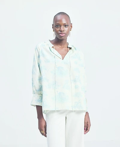 Reistor Women's Relaxed-fit Shirt with Drawstring Animal Print