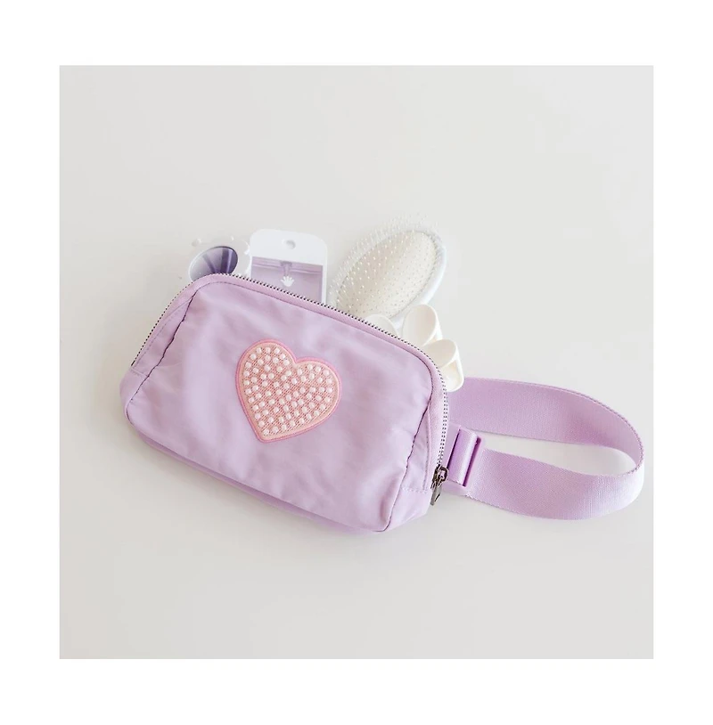 Sweet Wink Pearl Heart Patch Belt Bag