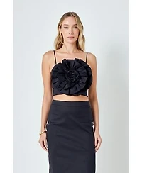 Womens Floral Tube Cropped Top High Waisted Column Midi Skirt