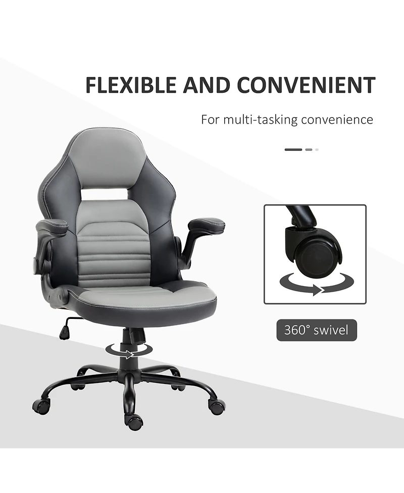 Vinsetto Ergonomic Gaming Chair, Racing Style Computer Chair, Executive Home Office Desk Chair with Metal, Tilt, Adjustable Height, and 360 Swivel Whe