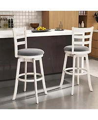 Slickblue Set of 2 Swivel Barstools with Upholstered Seat for Counter