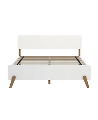 Max & Lily Mid-Century Modern Queen Platform Bed for Kids, Solid Wood