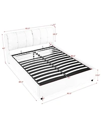 Rainsken Upholstered Platform Bed Frame with Under Bed Storage and Dual Hydraulic System for Kids Teens and Adults