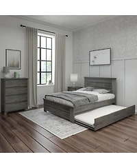 Max and Lily Full Bed Frame with Trundle, Solid Wood Platform