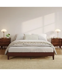 gaomon Full Size Bed Frame,9 Inch Sturdy Wood Platform Bed Without Headboard,Wooden Bed Frame with Strong Wood Slats Support,No Box Spring Neededd