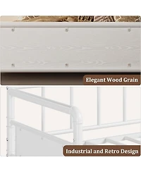 gaomon Twin Daybed with Classic Headboard, Metal Twin Bed Frame, Heavy Duty Steel Slats Support, Sofa Bed Frame for Living Room, Guest Room