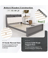 Slickblue Modern Full Size Bed Frame with Storage Platform Design