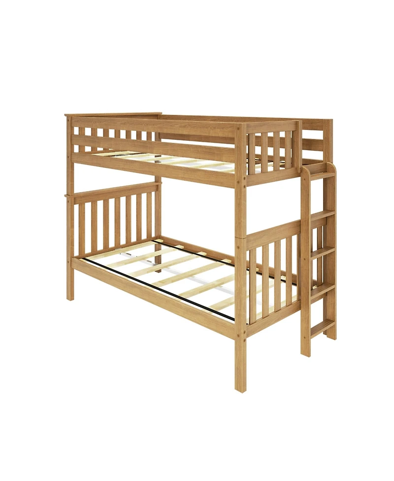Max & Lily Solid Wood Twin over Bunk Bed with Ladder on End