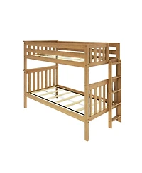 Max & Lily Solid Wood Twin over Bunk Bed with Ladder on End