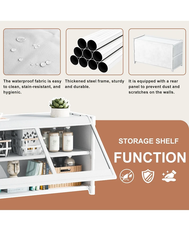 Homlux Hausource Decorative Storage Cabinet Accent Display Cabinet with Adjustable Shelves