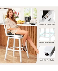 Slickblue Counter Height Bar Stools with Backrest And Upholstered Seat