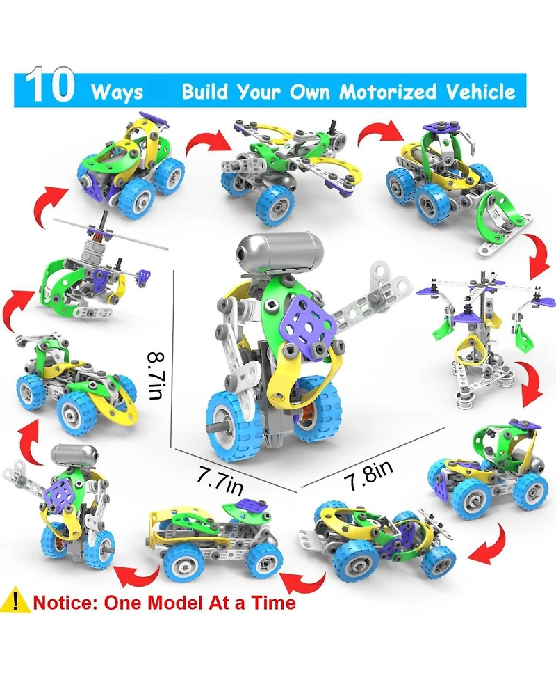 Gnuadz Electric Stem Building Toys 10-in-1 Educational Construction Kit