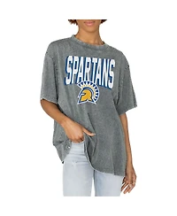 Gameday Couture Women's Gray San Jose State Spartans Solid Defense Oversized T-Shirt