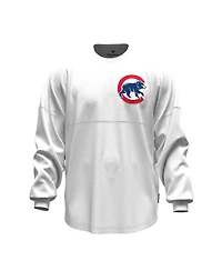 Fanatics Women's White Chicago Cubs Baseball Stitch Spirit Jersey Long Sleeve T-Shirt