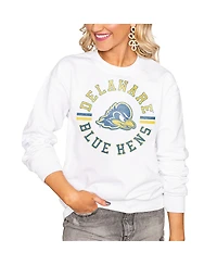 Gameday Couture Women's White Delaware Fightin' Blue Hens Oversized Days Perfect Crew Sweatshirt