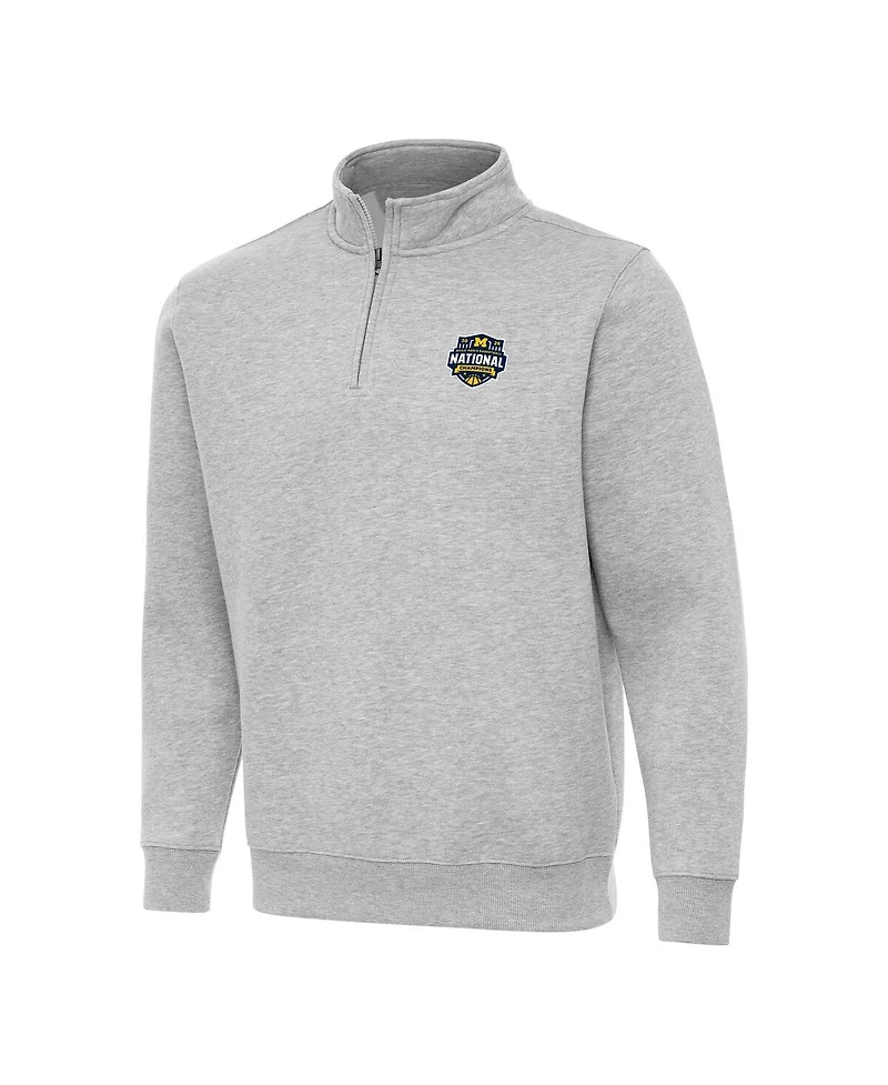 Antigua Men's Gray Michigan Wolverines 2026 Ncaa Men's Basketball National Champions Victory Quarter-Zip Top