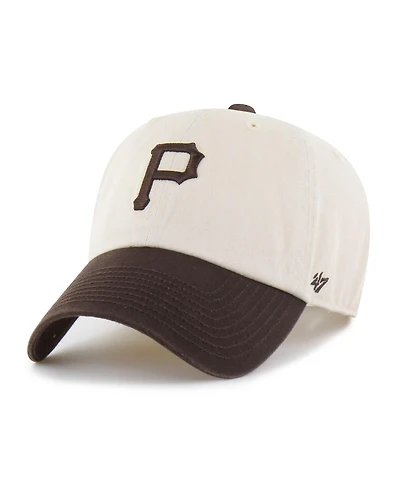 '47 Brand Men's Natural/Brown Pittsburgh Pirates Two-Tone Fashion Clean Up Adjustable Hat