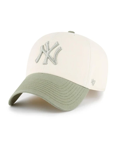 '47 Brand Men's Natural/Olive New York Yankees Two-Tone Fashion Clean Up Adjustable Hat