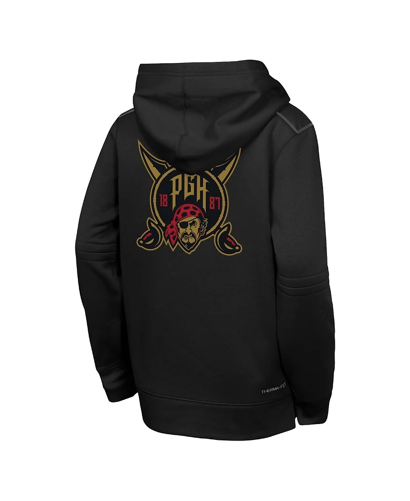 Nike Big Boys and Girls Black Pittsburgh Pirates 2026 City Connect Authentic Collection Therma-fit Hoodie