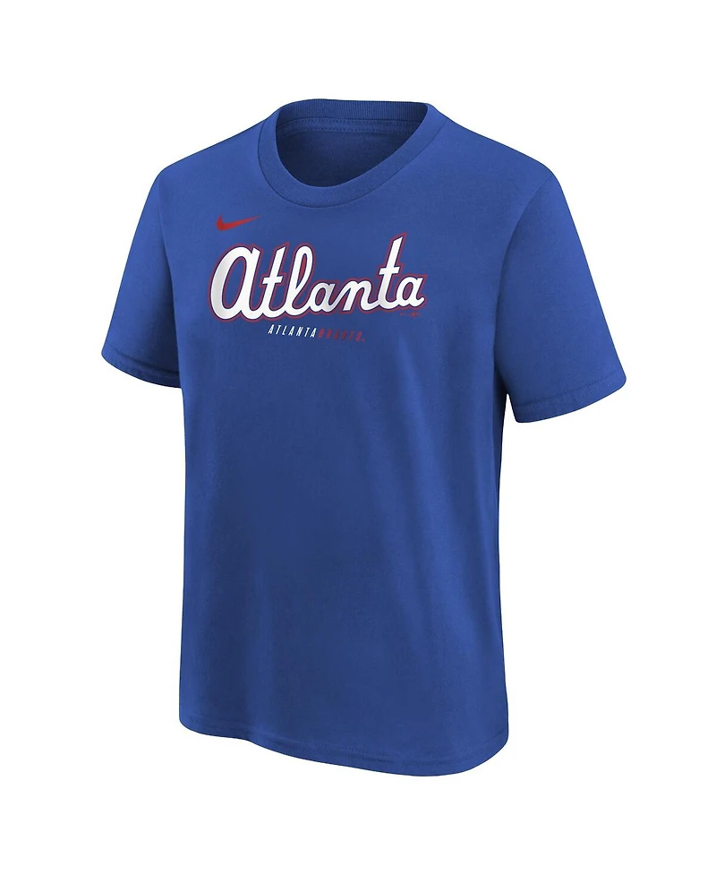 Nike Big Boys and Girls Royal Atlanta Braves 2026 City Connect Wordmark T-Shirt