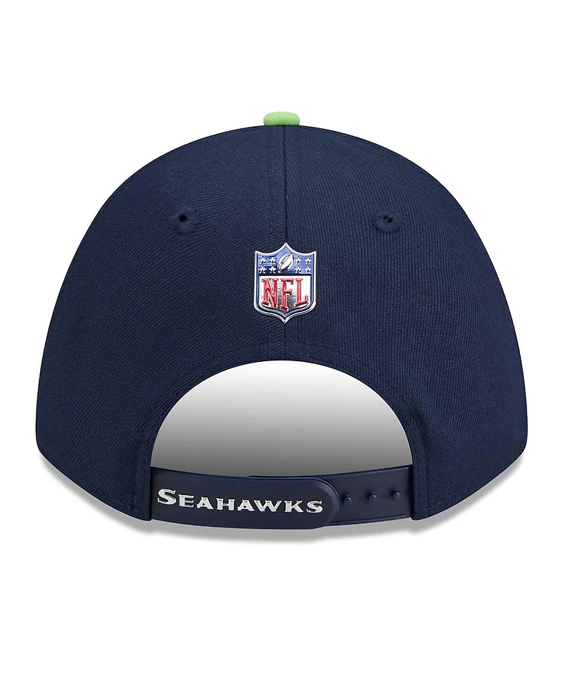 New Era Men's College Navy/Neon Green Seattle Seahawks 2026 Nfl Draft 9FORTY M-Crown Adjustable Hat