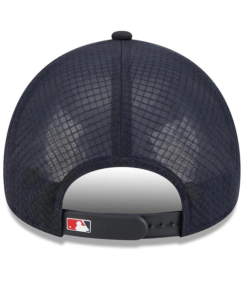 New Era Men's Navy Los Angeles Angels 2026 Batting Practice Apex 9FORTY Adjustable Trucker Hat