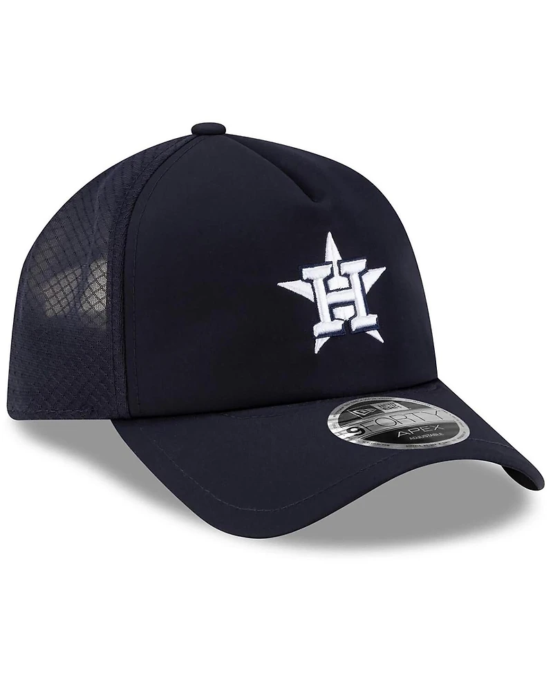 New Era Men's Navy Houston Astros 2026 Batting Practice Apex 9FORTY Adjustable Trucker Hat