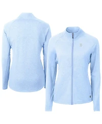 Cutter & Buck Women's Heather Powder Blue Detroit Tigers Raglan Adapt Eco Knit Full-Zip Jacket