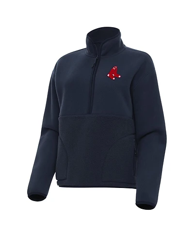 Antigua Women's Navy Boston Red Sox Figure Half-Zip Sweatshirt