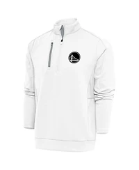 Antigua Men's White Golden State Warriors Metallic Logo Generation Quarter-Zip Top