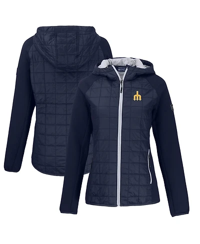 Cutter & Buck Women's Navy Seattle Mariners Cooperstown Collection Rainier PrimaLoft Eco Full-Zip Hybrid Jacket